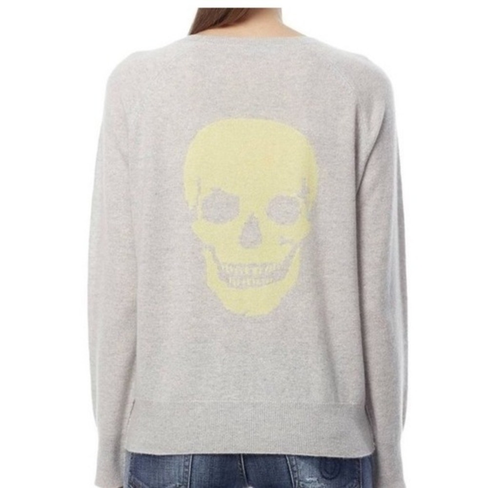 Skull Cashmere Skull-Back 100% Cashmere Sweater, Size S